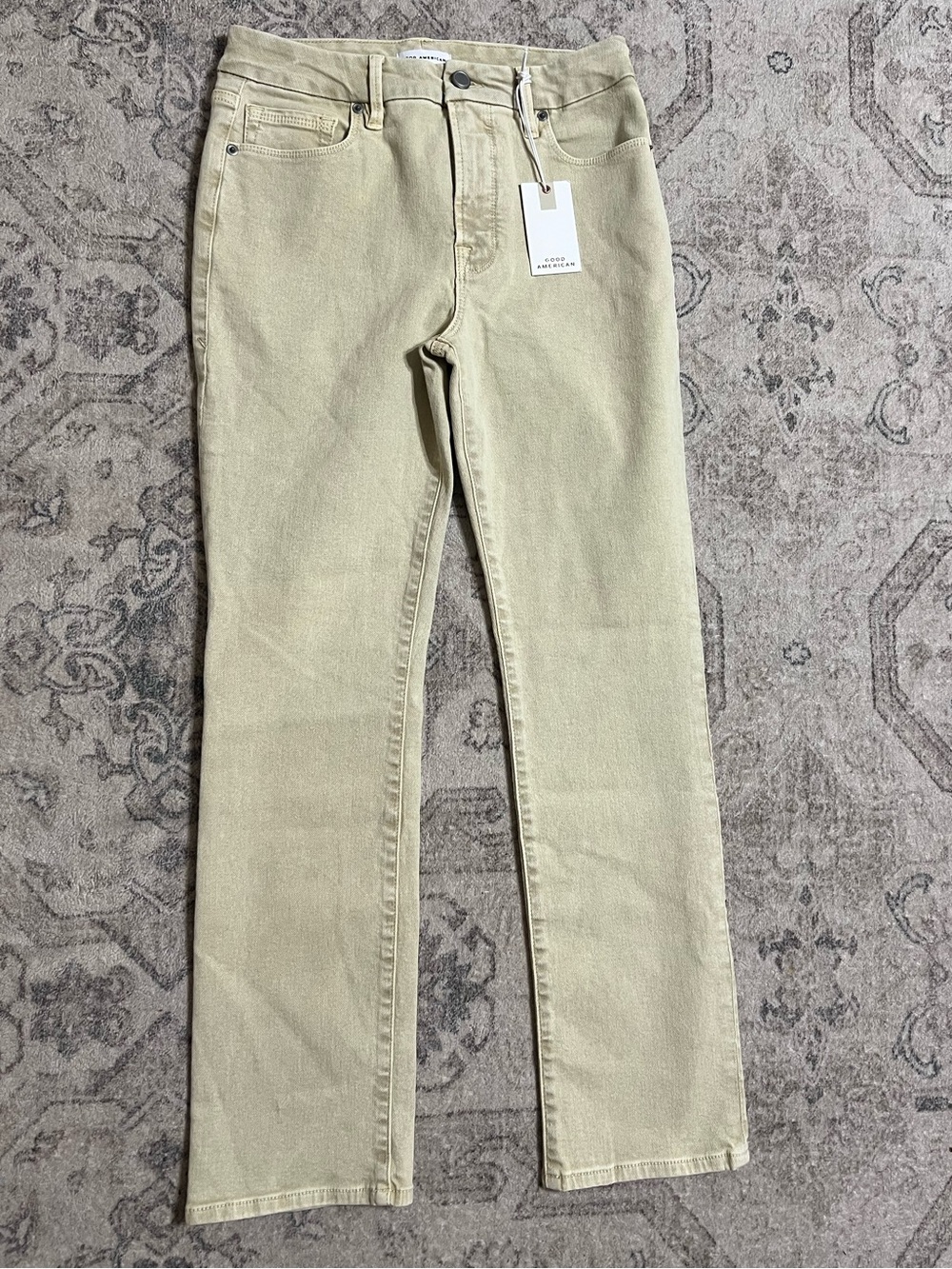 Good American Good Legs Straight Vintage Tan GLST046T Size 4